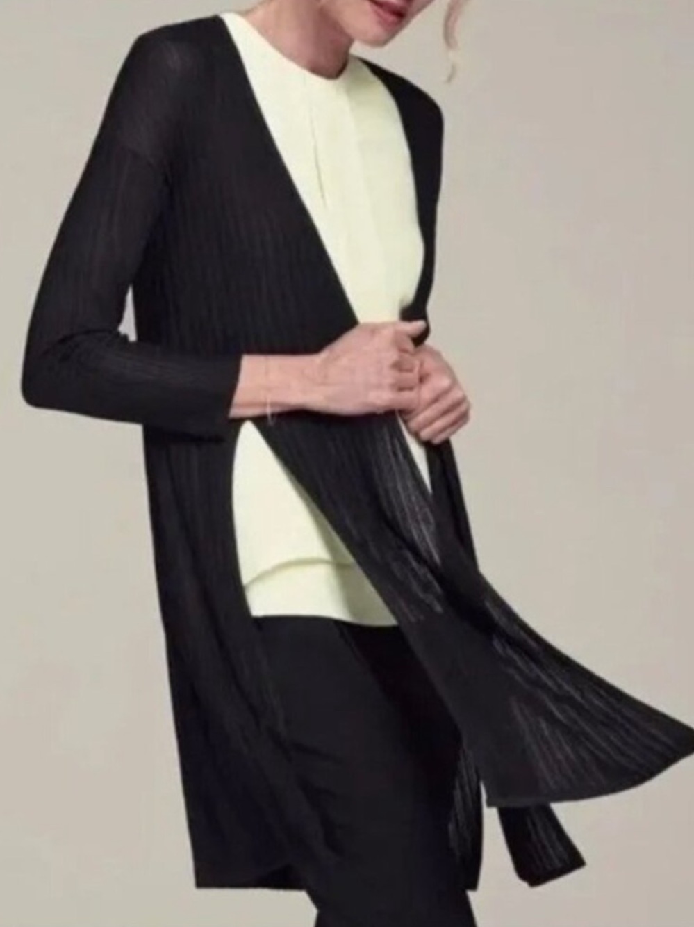 MM LaFleur The Graham Kimono Textured Knit Black XS